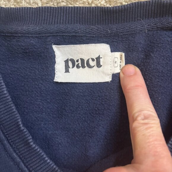 Pact Heart Graphic Love Navy Blue Women's Sweatshirt Organic Cotton Size Small - Picture 3 of 6